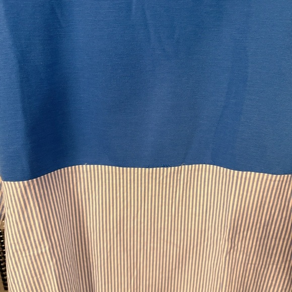COS Women’s Striped Accent Mixed Media blue /white Sweater Top Sz M NWOT - Picture 4 of 11